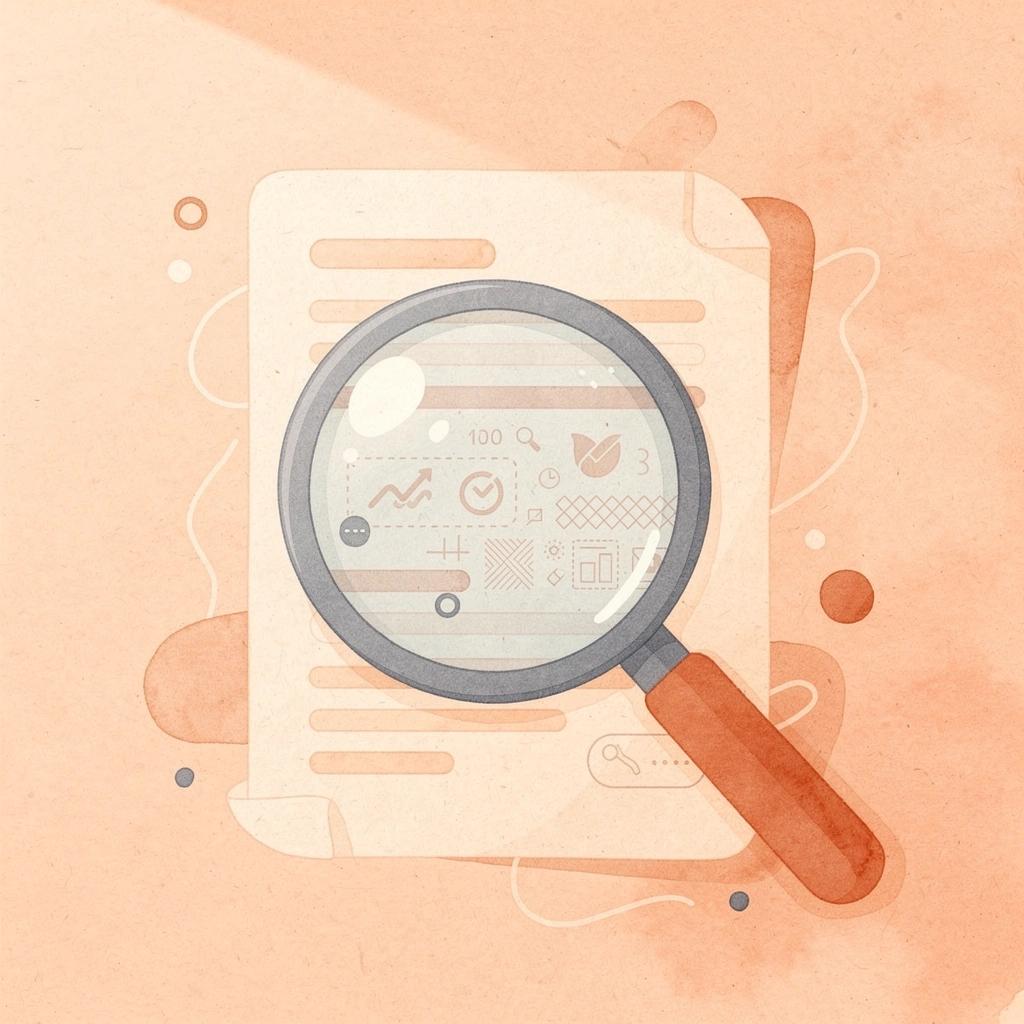 Scene of a magnifying glass examining legal documents representing legal research