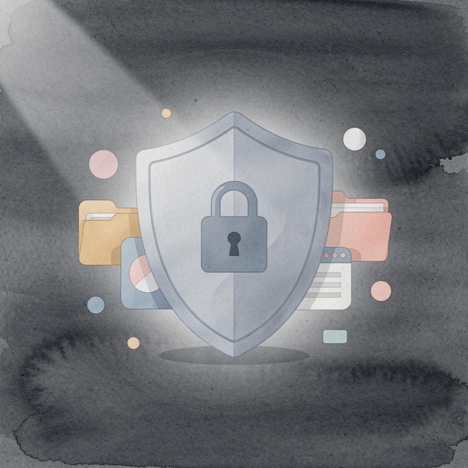 Shield protecting confidential legal documents representing data security for legal work