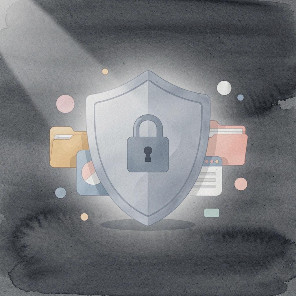 Shield protecting confidential legal documents representing data security for legal work