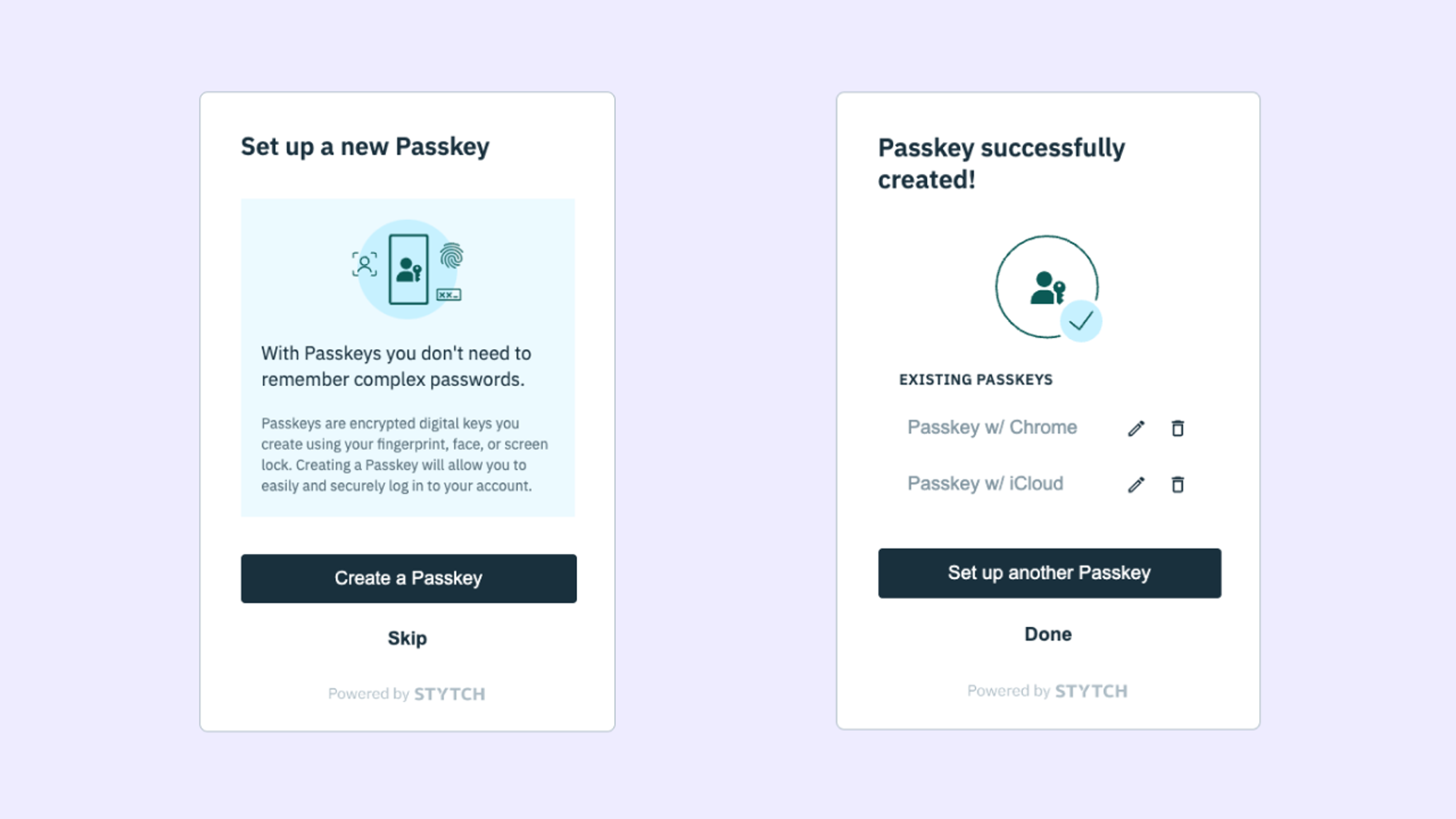 Creating new passkey UI