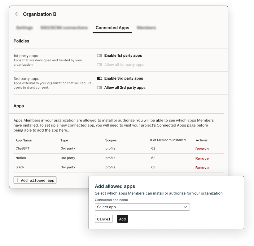 Stytch Connected Apps Allow List