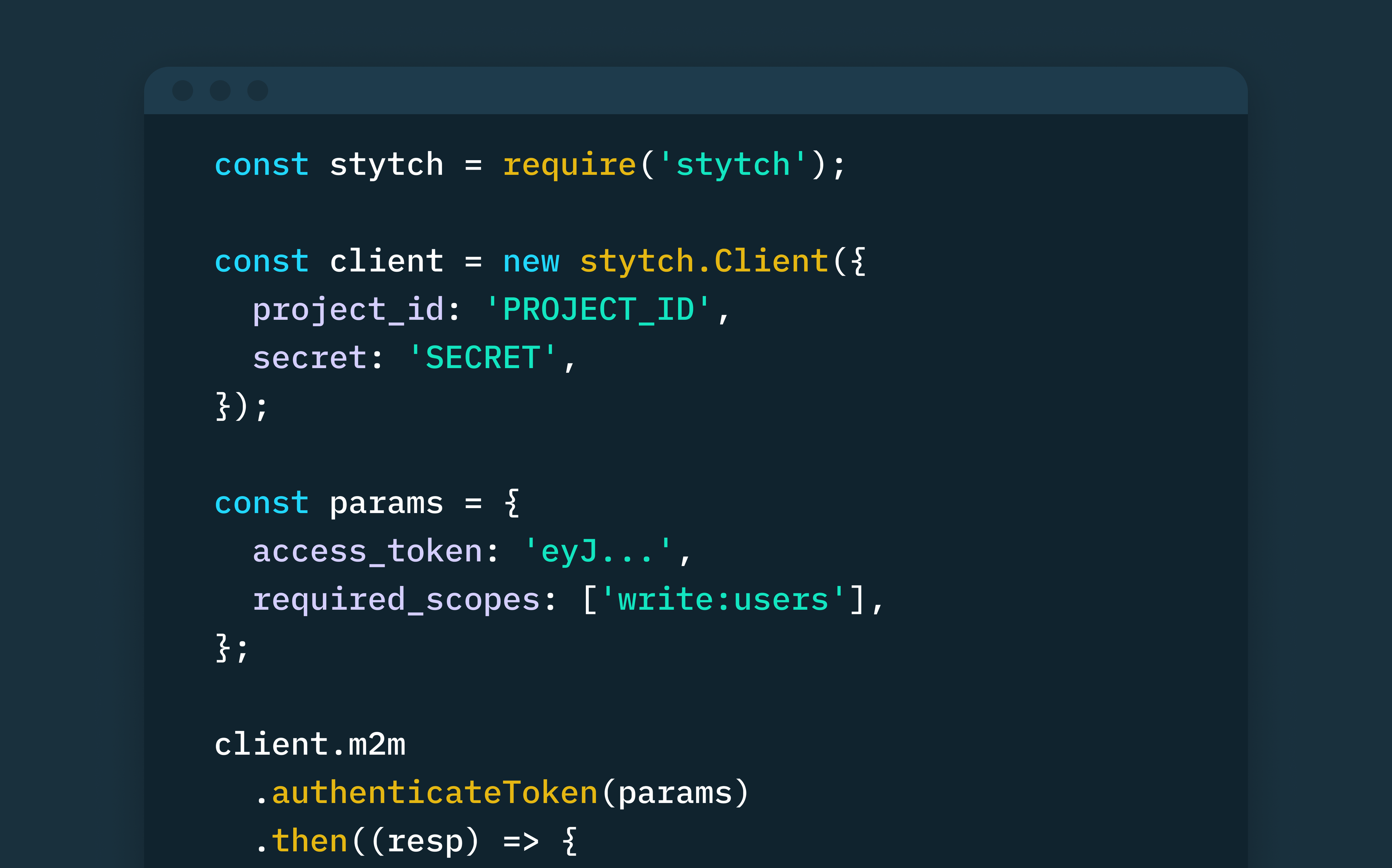 How to securely implement M2M authentication and authorization in Node.js using Stytch