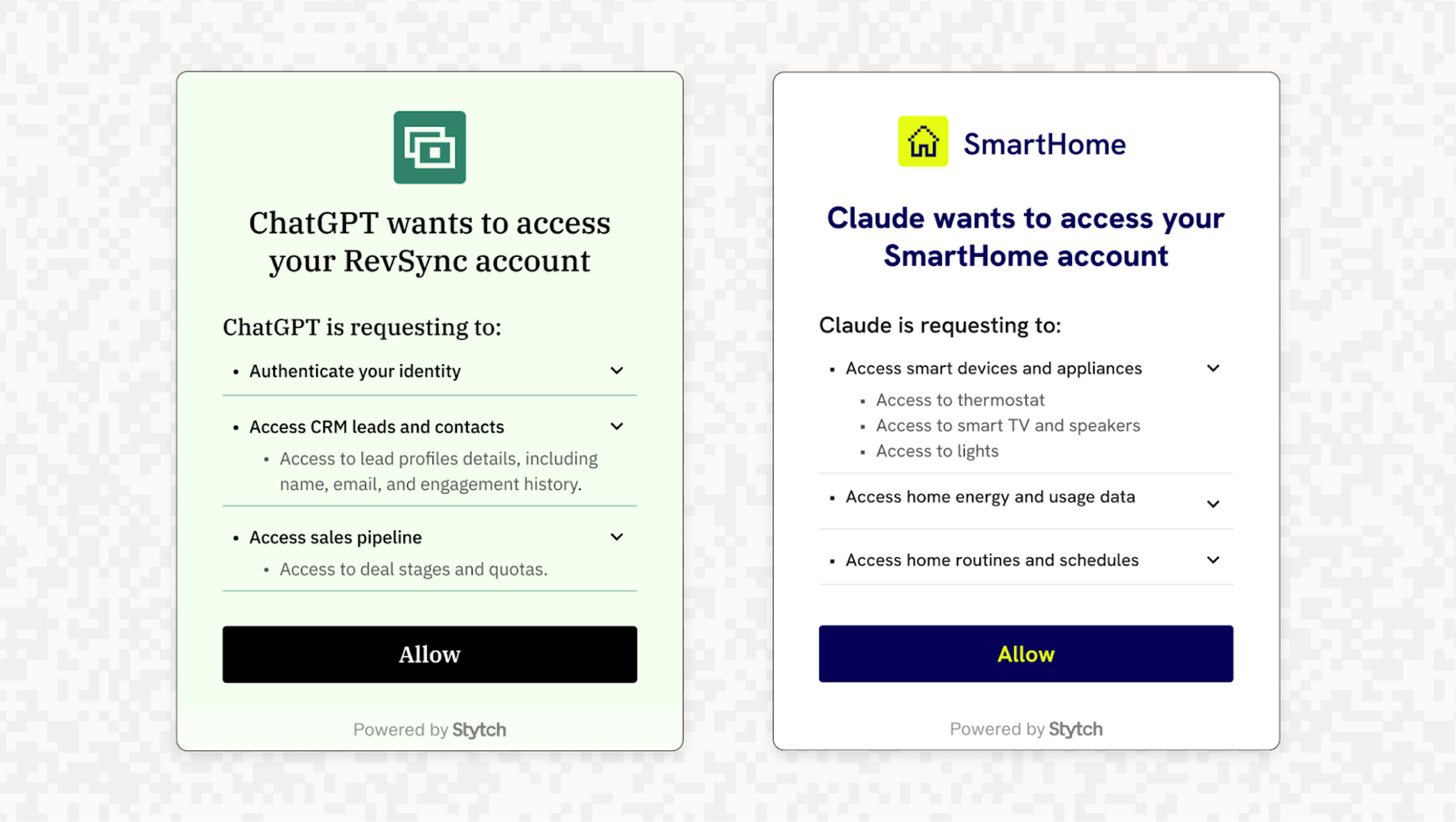 AI agent consent UI examples