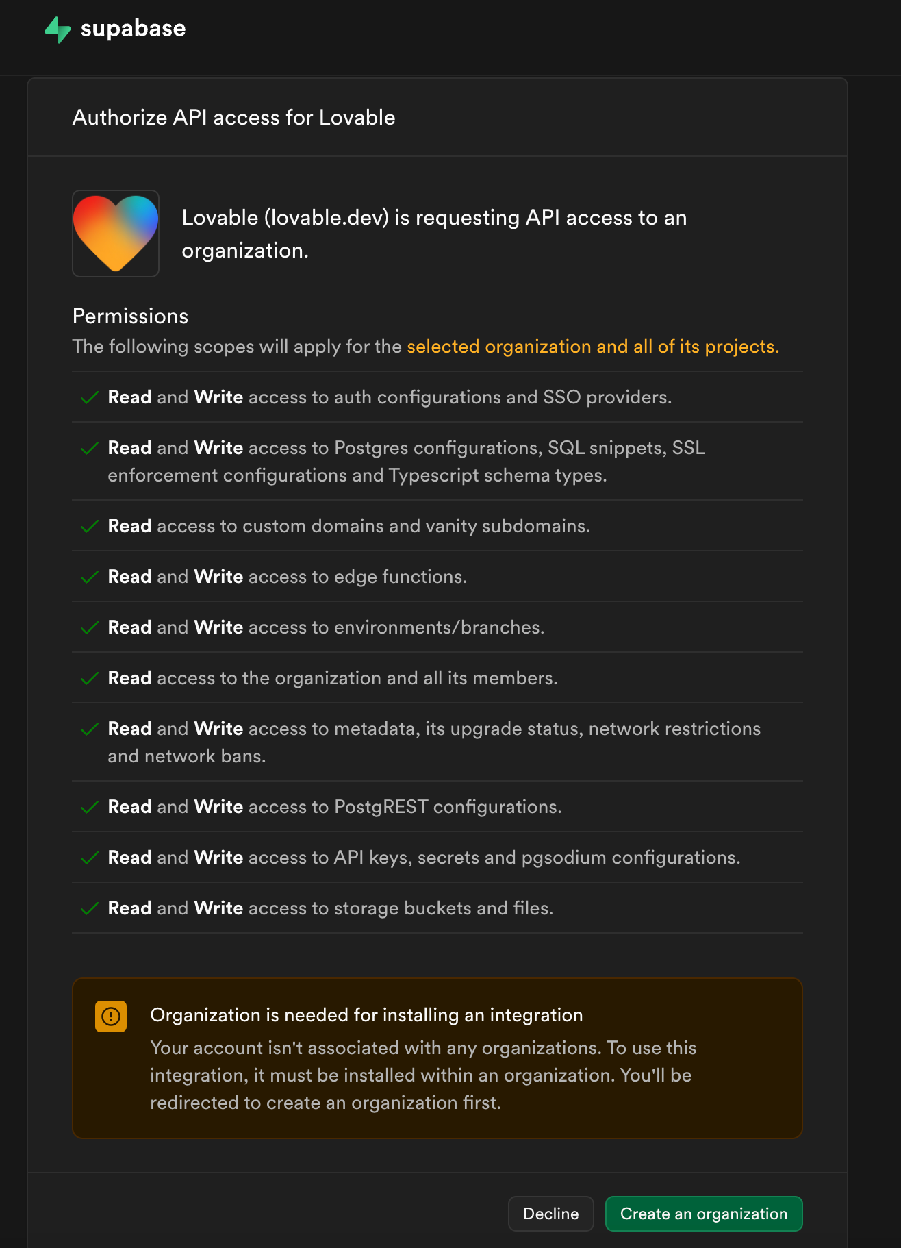 Supabase x Lovable integration