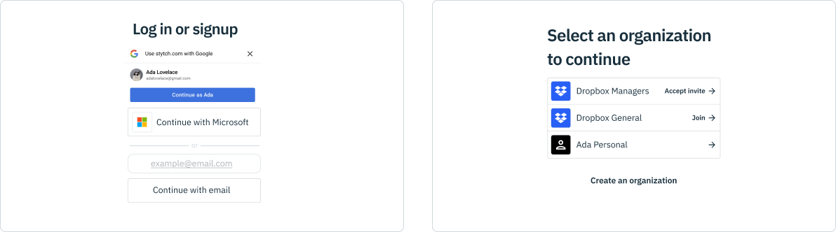 discovery flow or multiple organizations