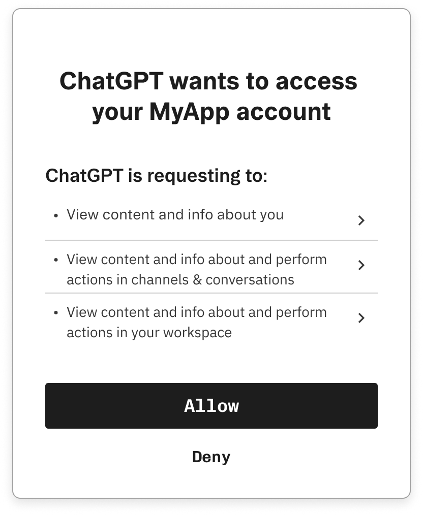ChatGPT AI Agent authentication consent flow