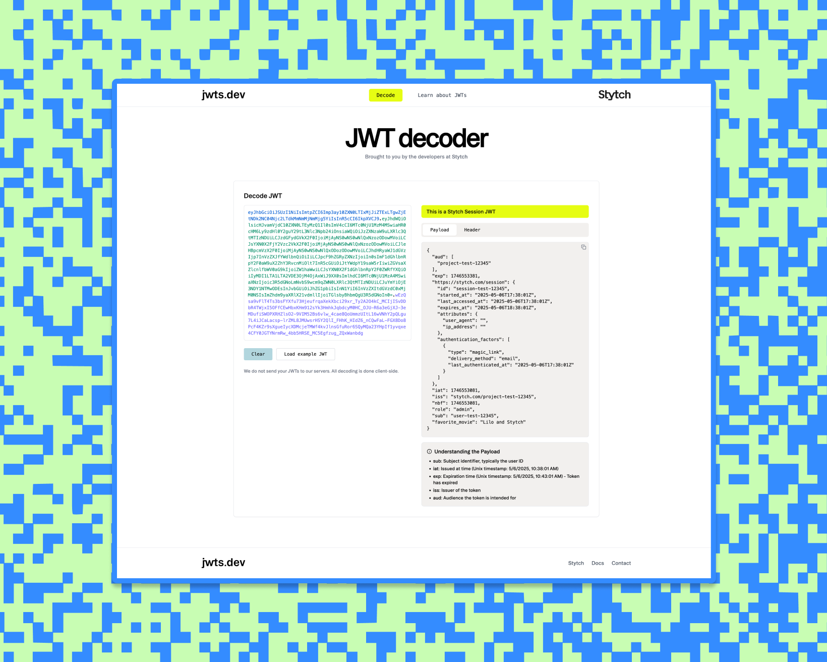 jwts.dev: decode and learn about JWTs in one place
