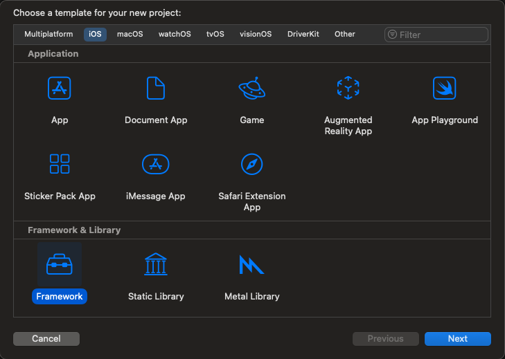 Create a new Framework in XCode.