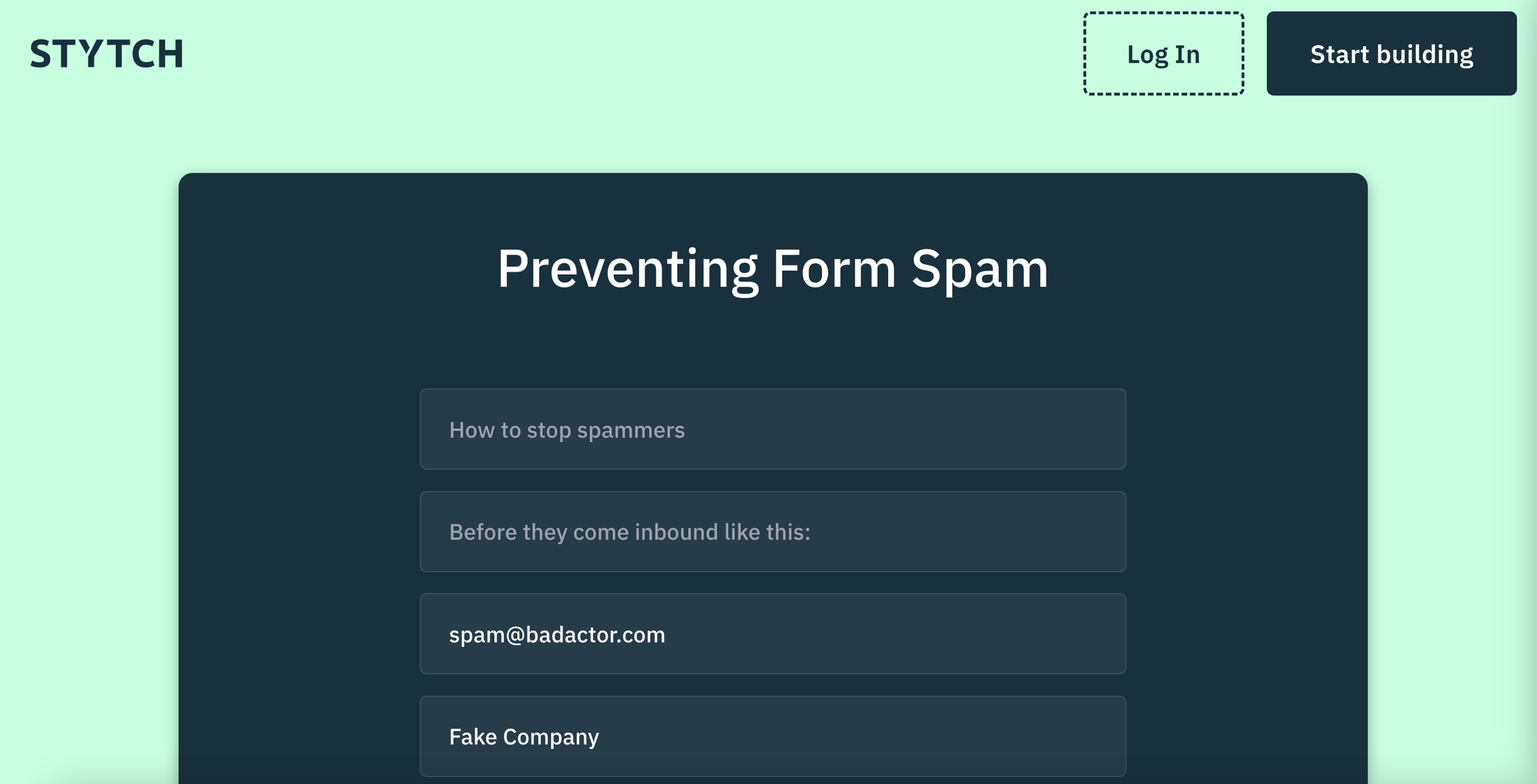 Preventing contact spam form submissions