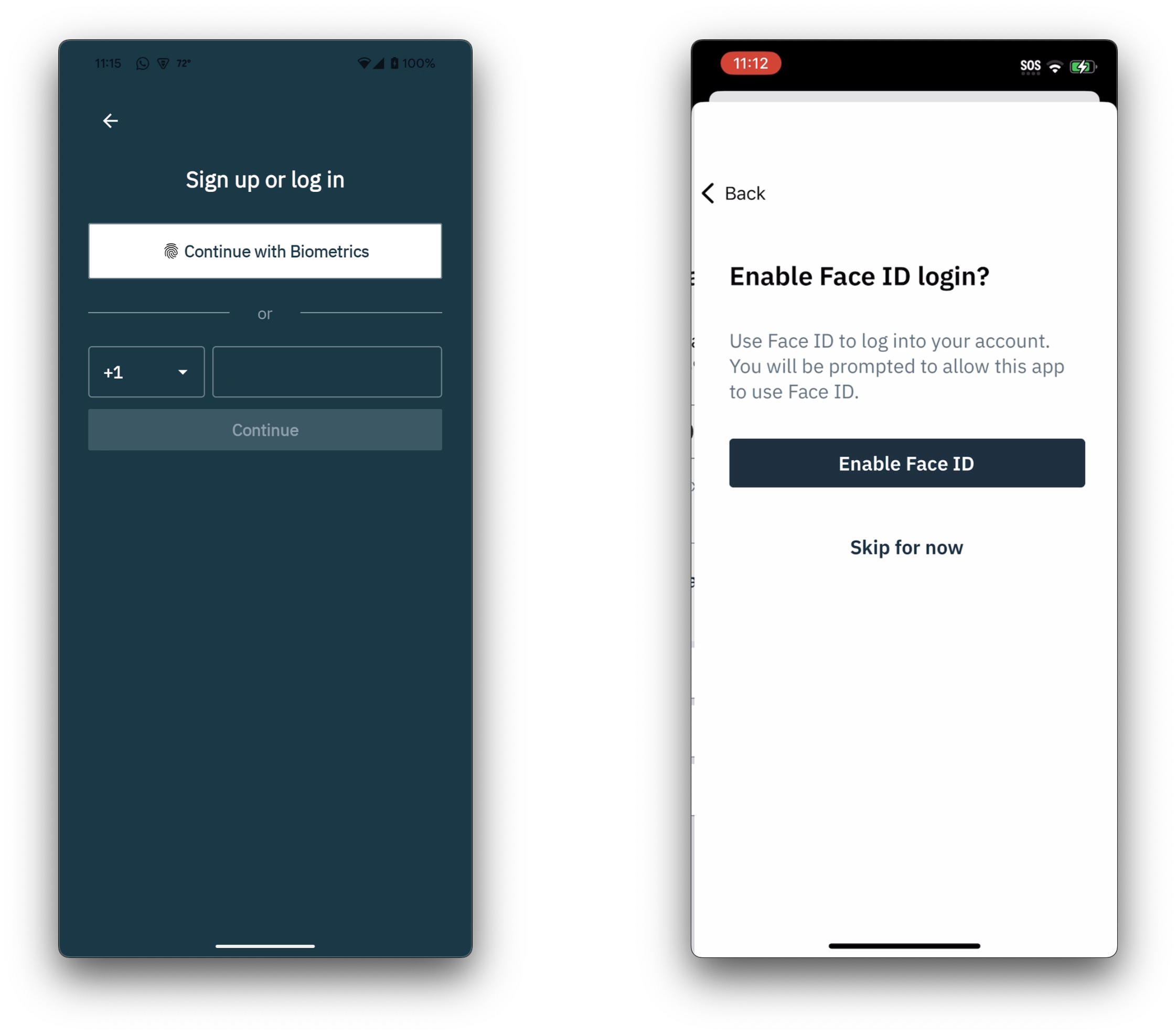 Android and iOS Biometrics