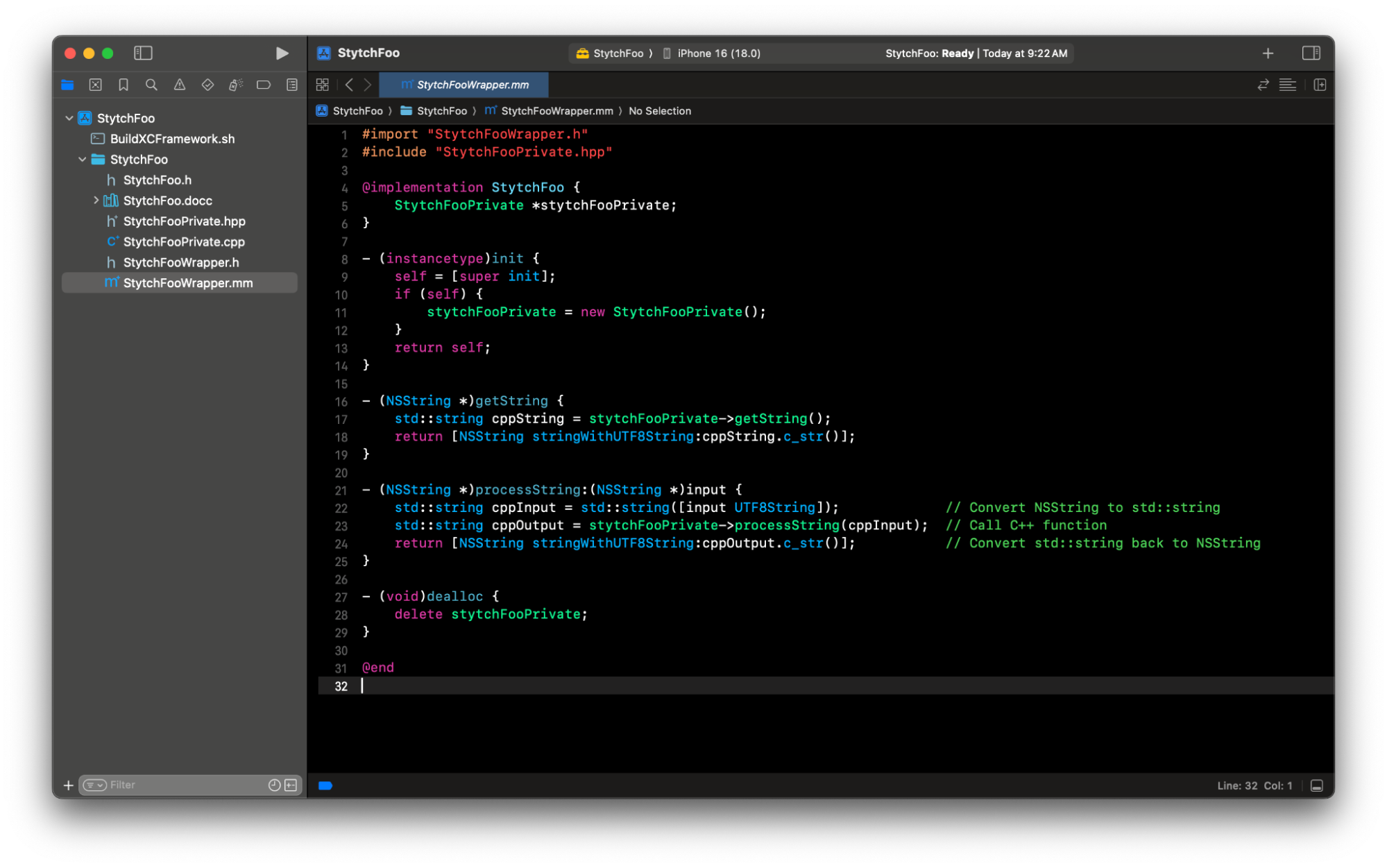 StytchFooPrivate C++ object