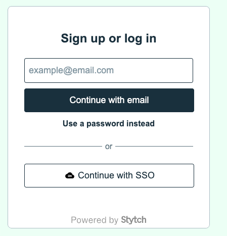 SSO login with Stytch