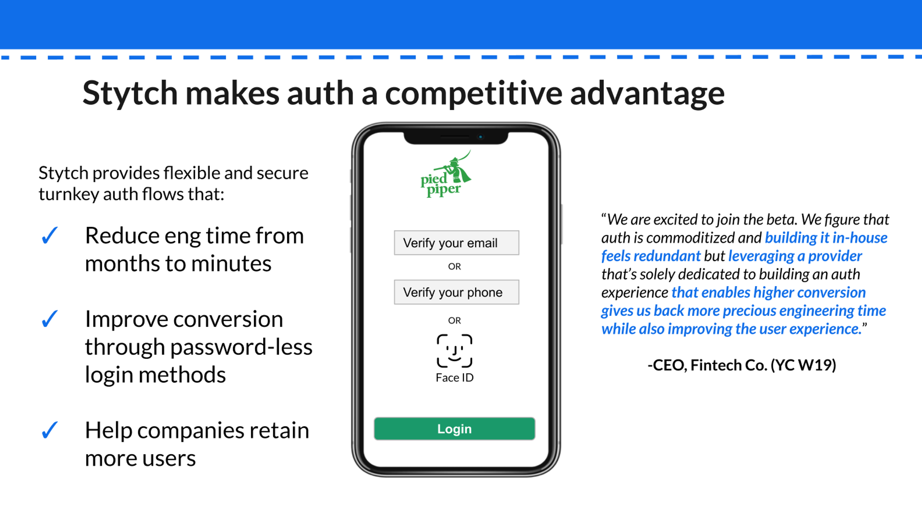 Stytch auth benefits