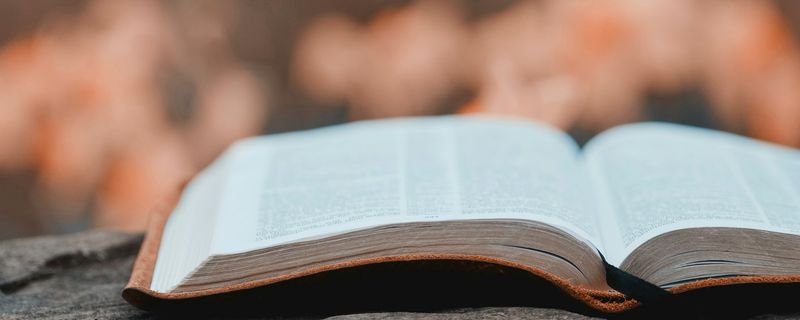 Open Bible with cross in background