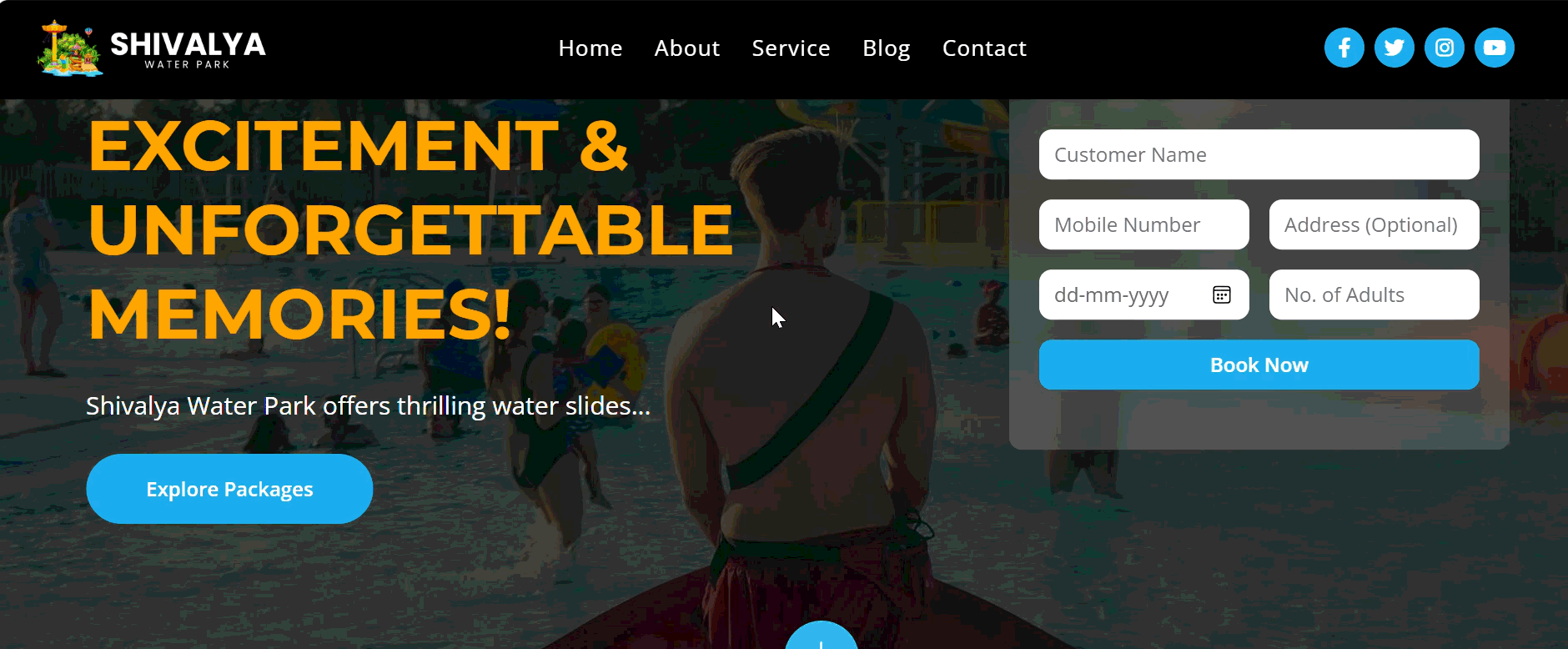 Shivalaya Water Website & Ticketing Software