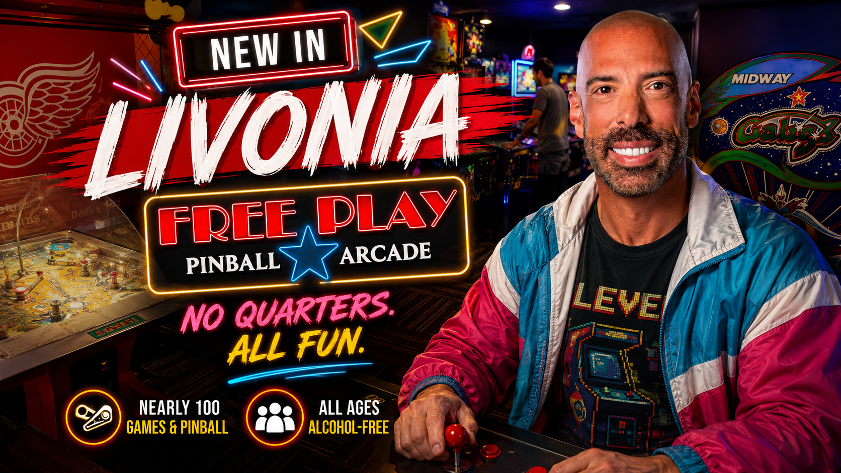 A Retro Arcade Just Opened in Livonia — Inside Free Play Pinball Arcade
