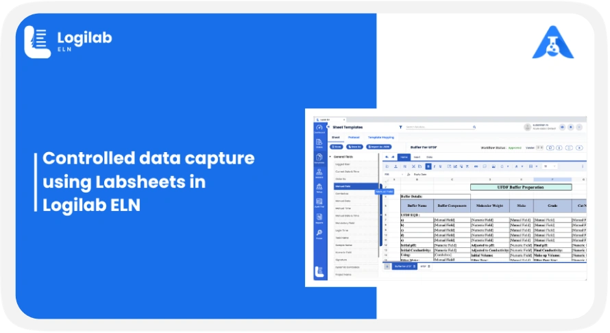 Controlled data capture using Labsheets in Logilab ELN
