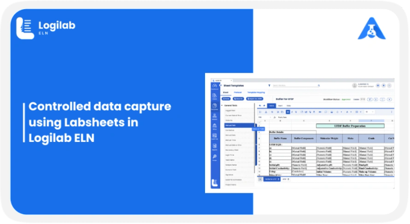 Controlled data capture using Labsheets in Logilab ELN