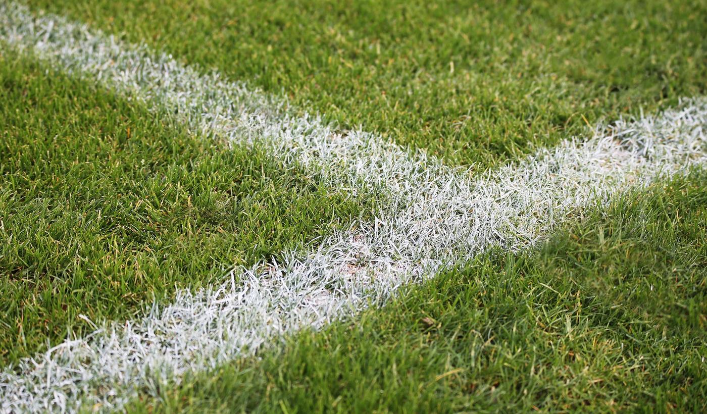 Closeup shot of painted white lines
