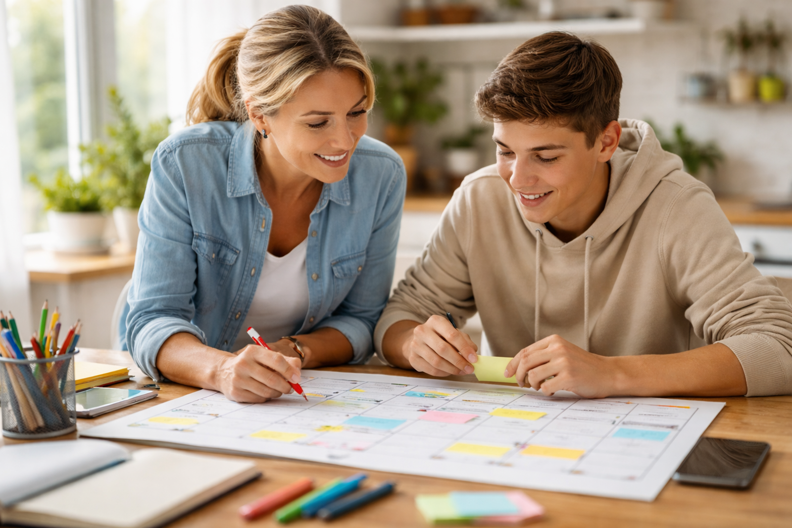 Plan de révision avec un tuteur ou parents