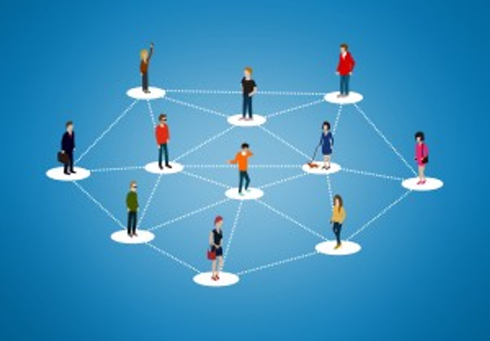 The social network - People networking and creating bonds, contacts and connections