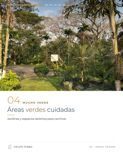 Jardines y áreas verdes de la lotificación