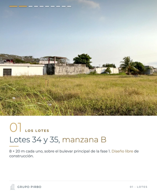 Terreno de los lotes 34 y 35, manzana B, sobre el bulevar principal