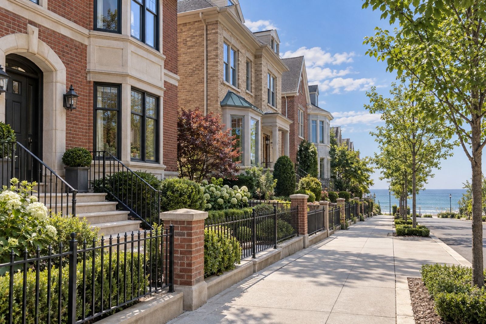 Illustrative image: a street of brick houses