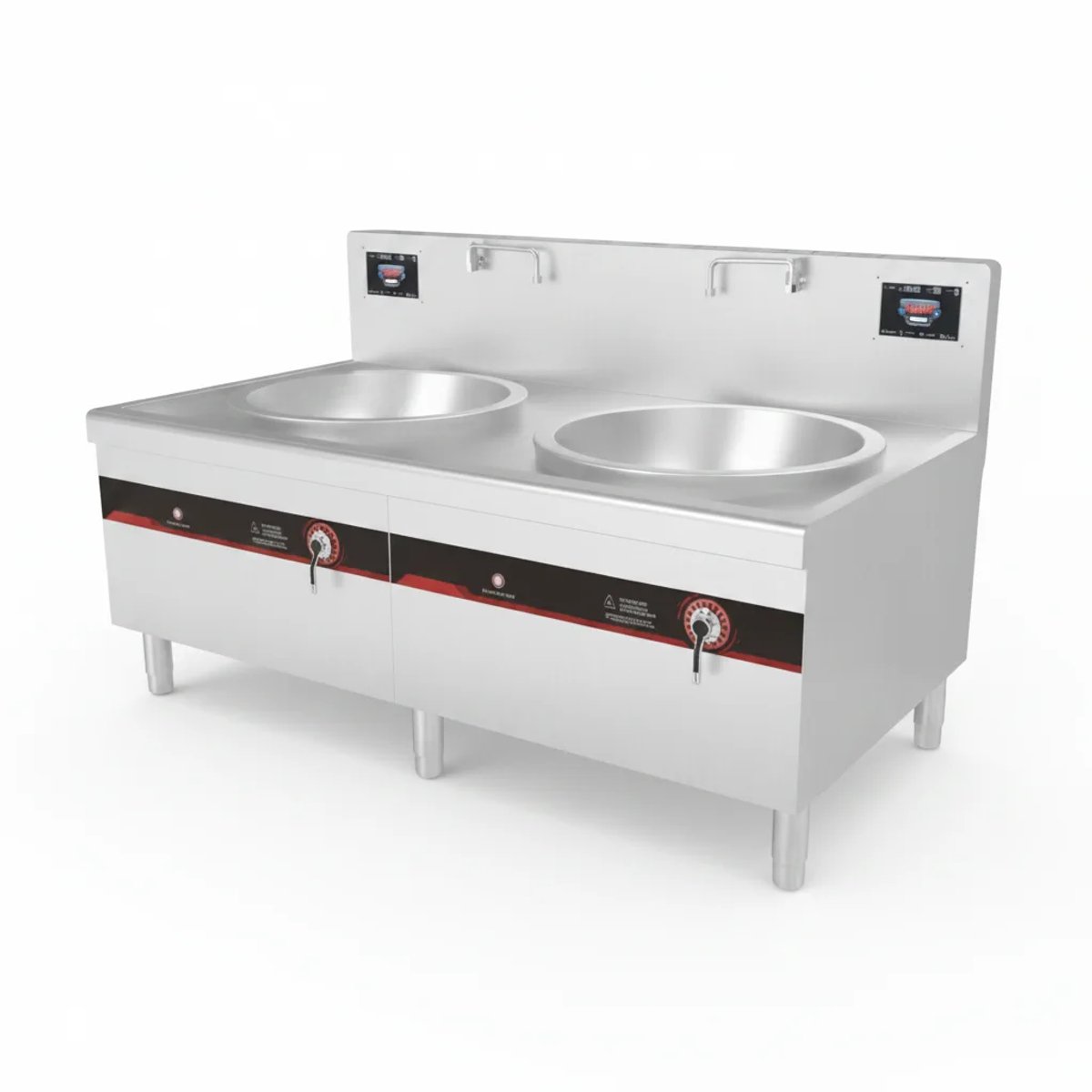 Freestanding Induction Double Large Wok cooker