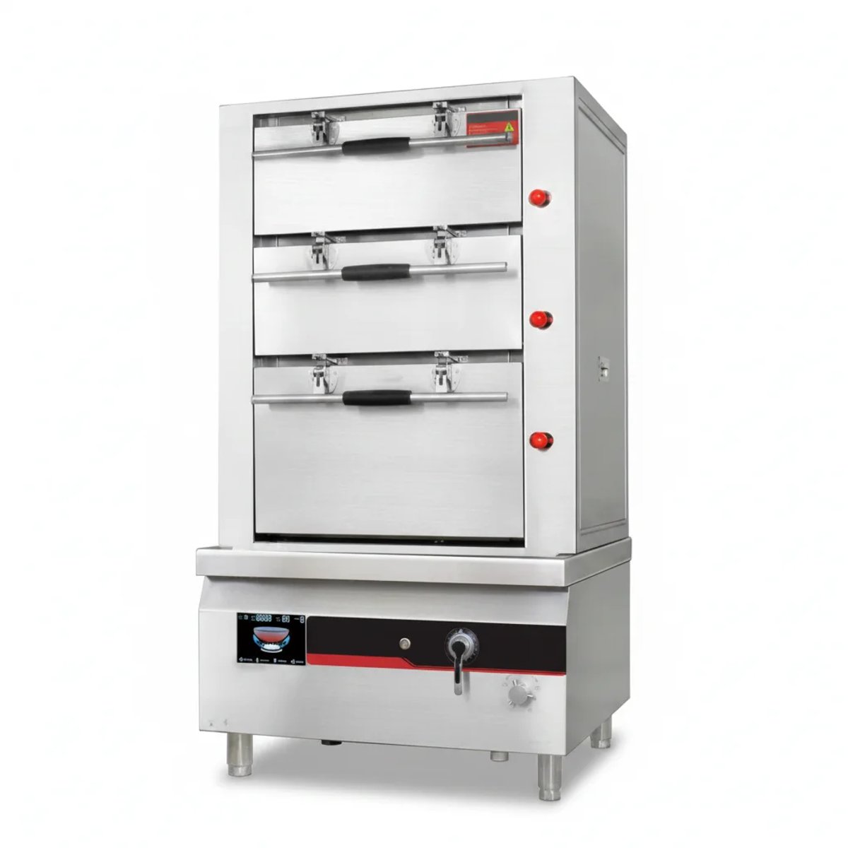 3 Steaming Tiers Induction Seafood Steamer