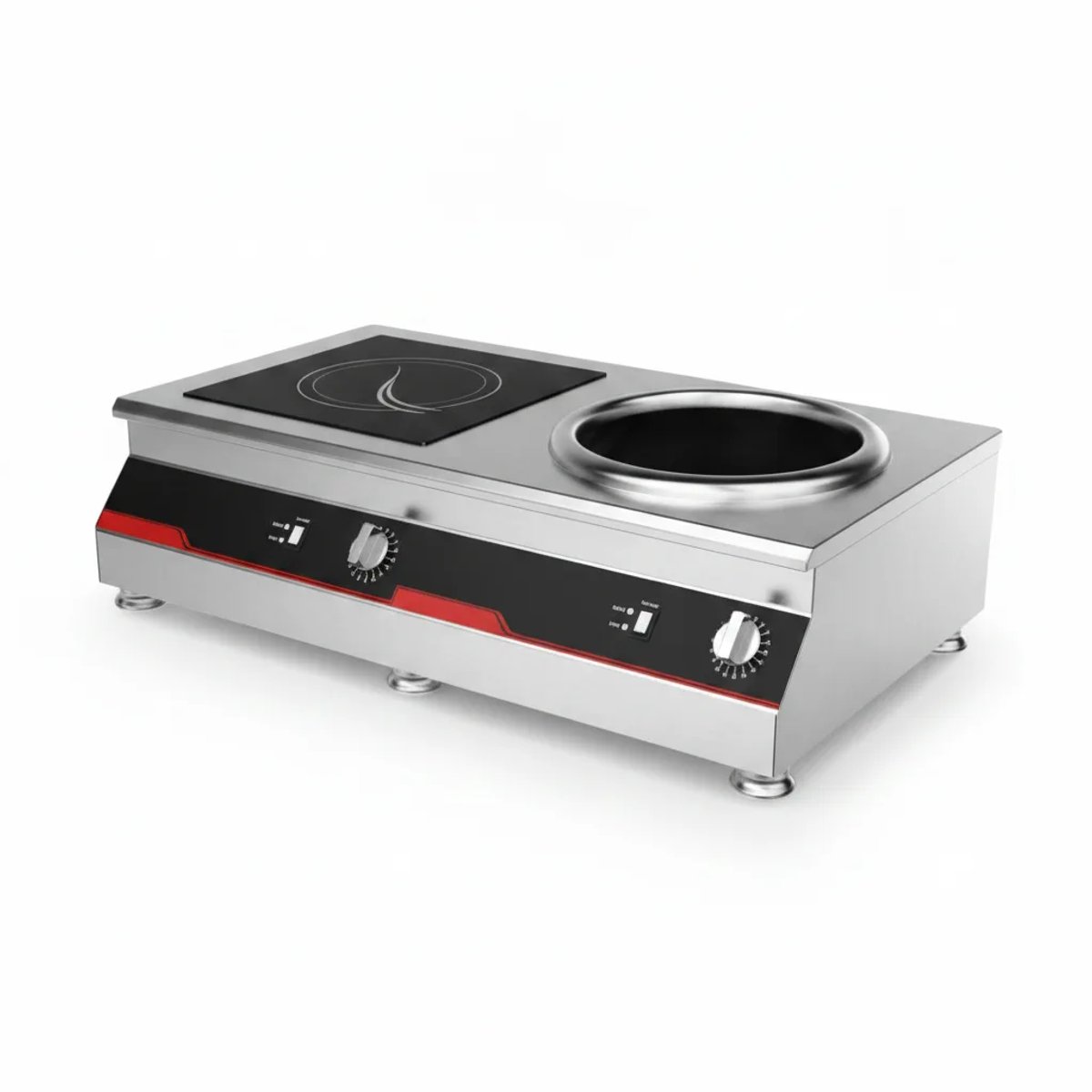 Double Tabletop Induction Flat & Wok Cooker