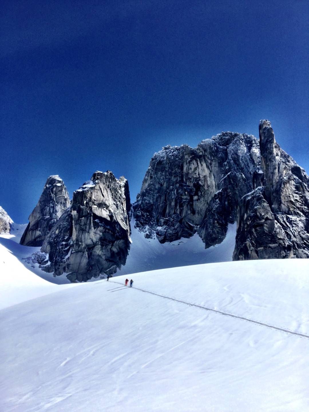Old helicopter landed on a glacier
