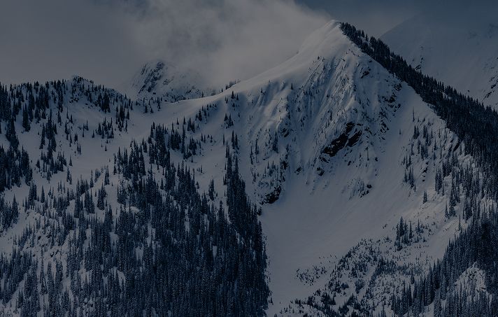 winter scene of snow covered mountains