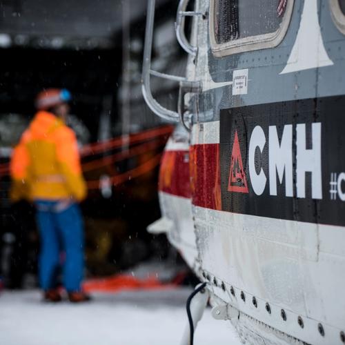 CMH logo on the side of a helicopter.