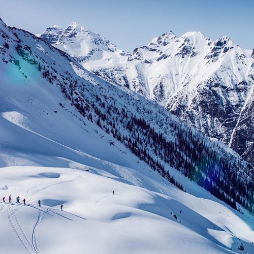 Skier in deep powder.