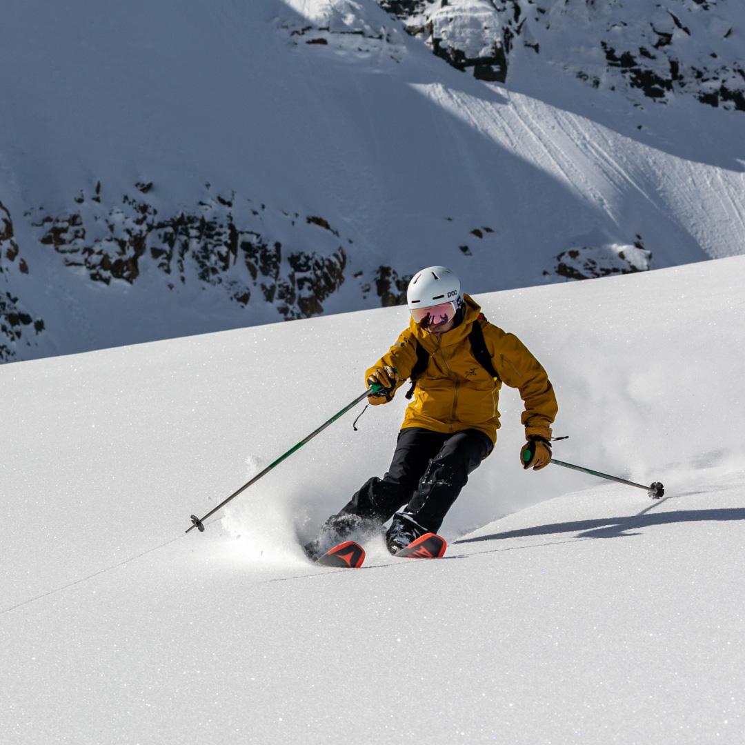 Heli-skiing high in the alpine