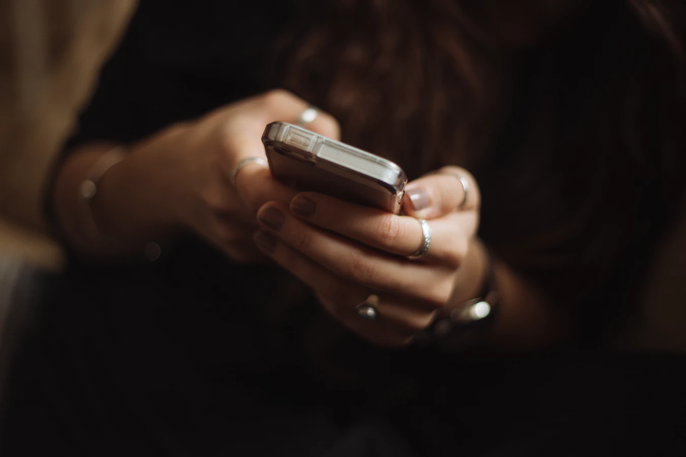 Person holding a smart phone