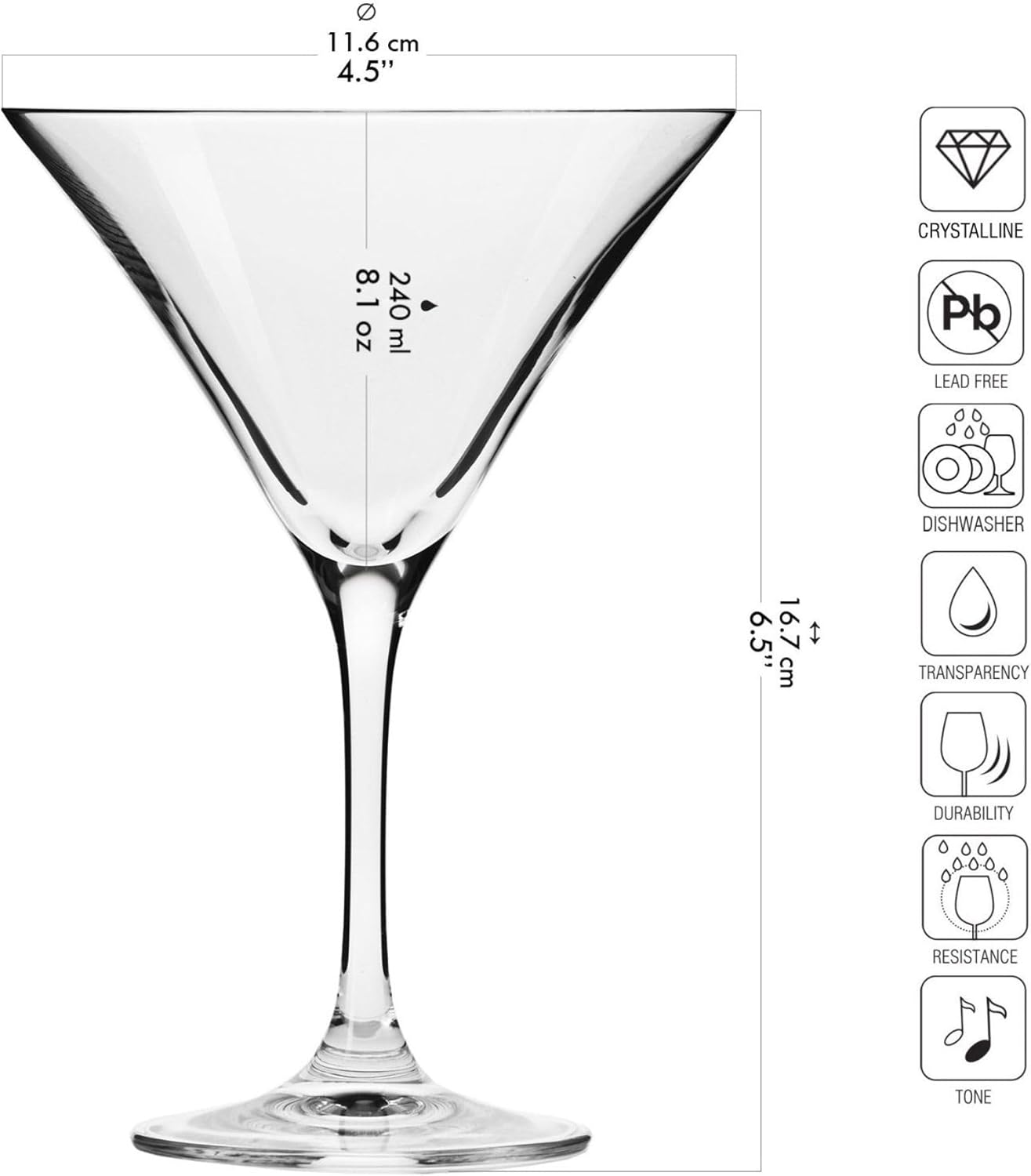 Verre à Martini — Krosno Avant-Garde 24 cl (x6) — image 3