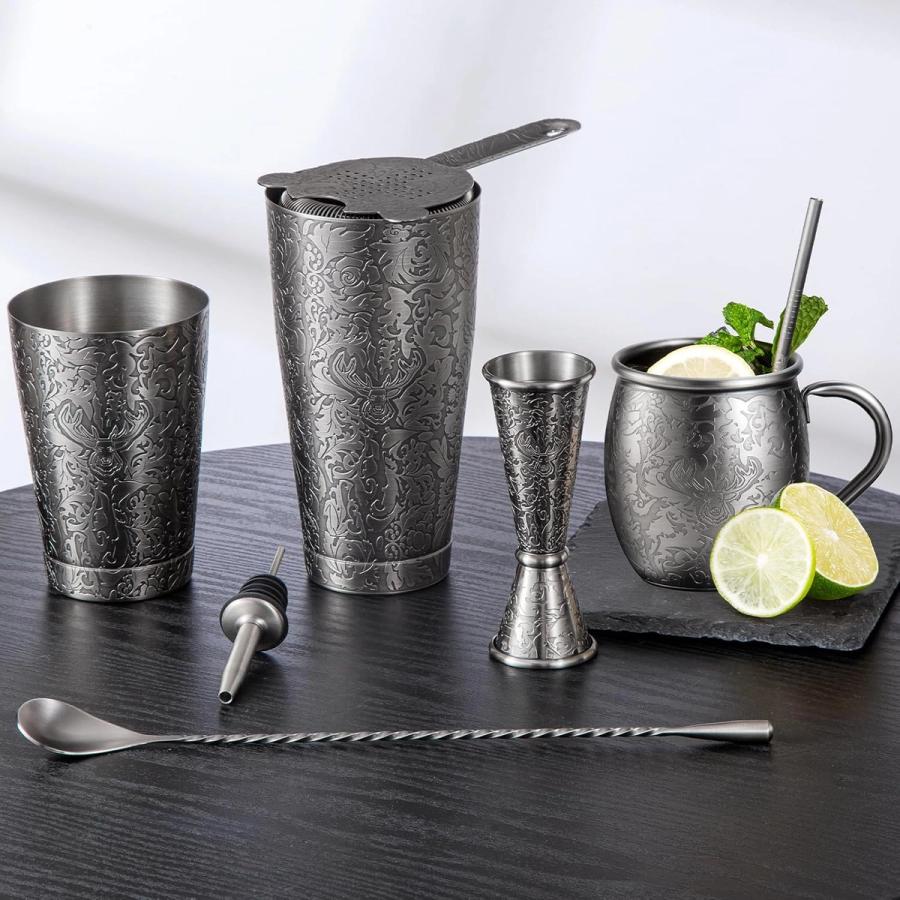 Kit de barman premium SKY FISH 18 pièces : inox gravé 3D — image 2