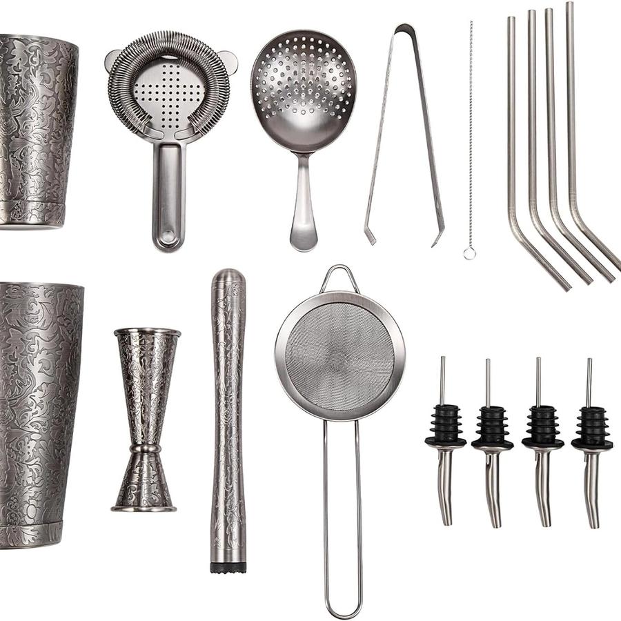Kit de barman premium SKY FISH 18 pièces : inox gravé 3D — image 3