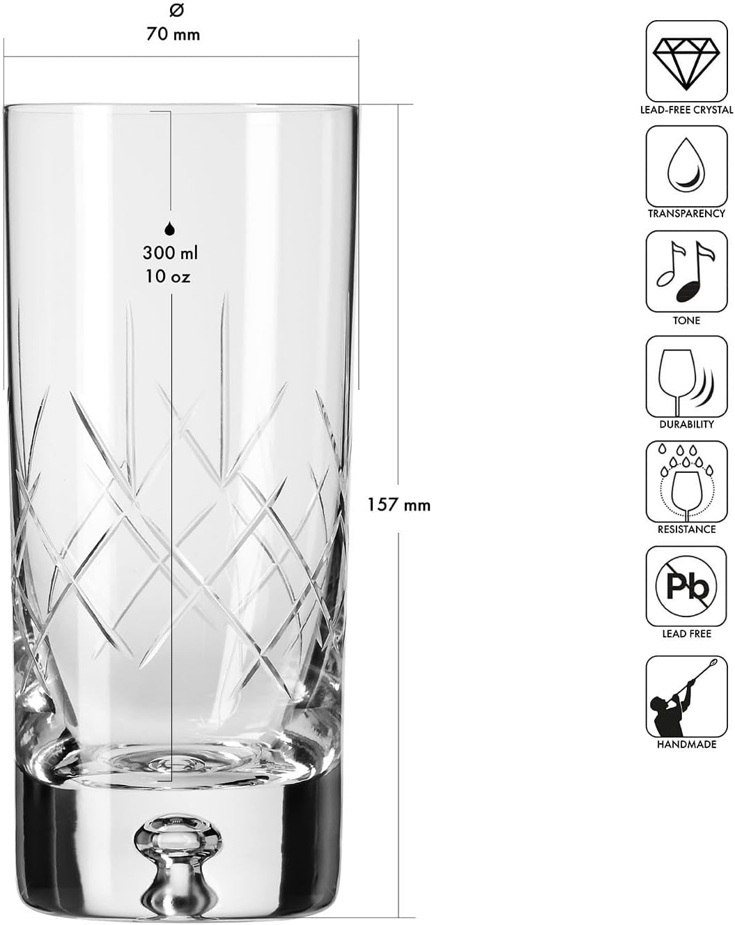 Verre Collins — Krosno Saga 30 cl (x4) — image 2