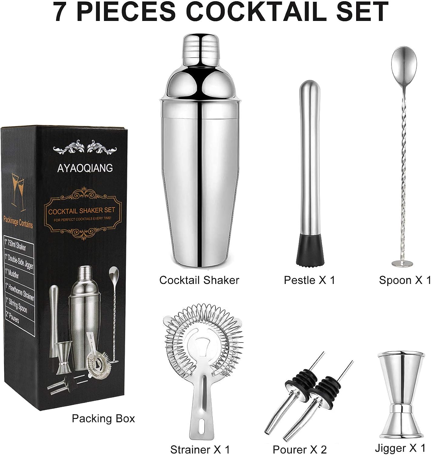 Kit de barman 7 pièces — AYAOQIANG — image 2
