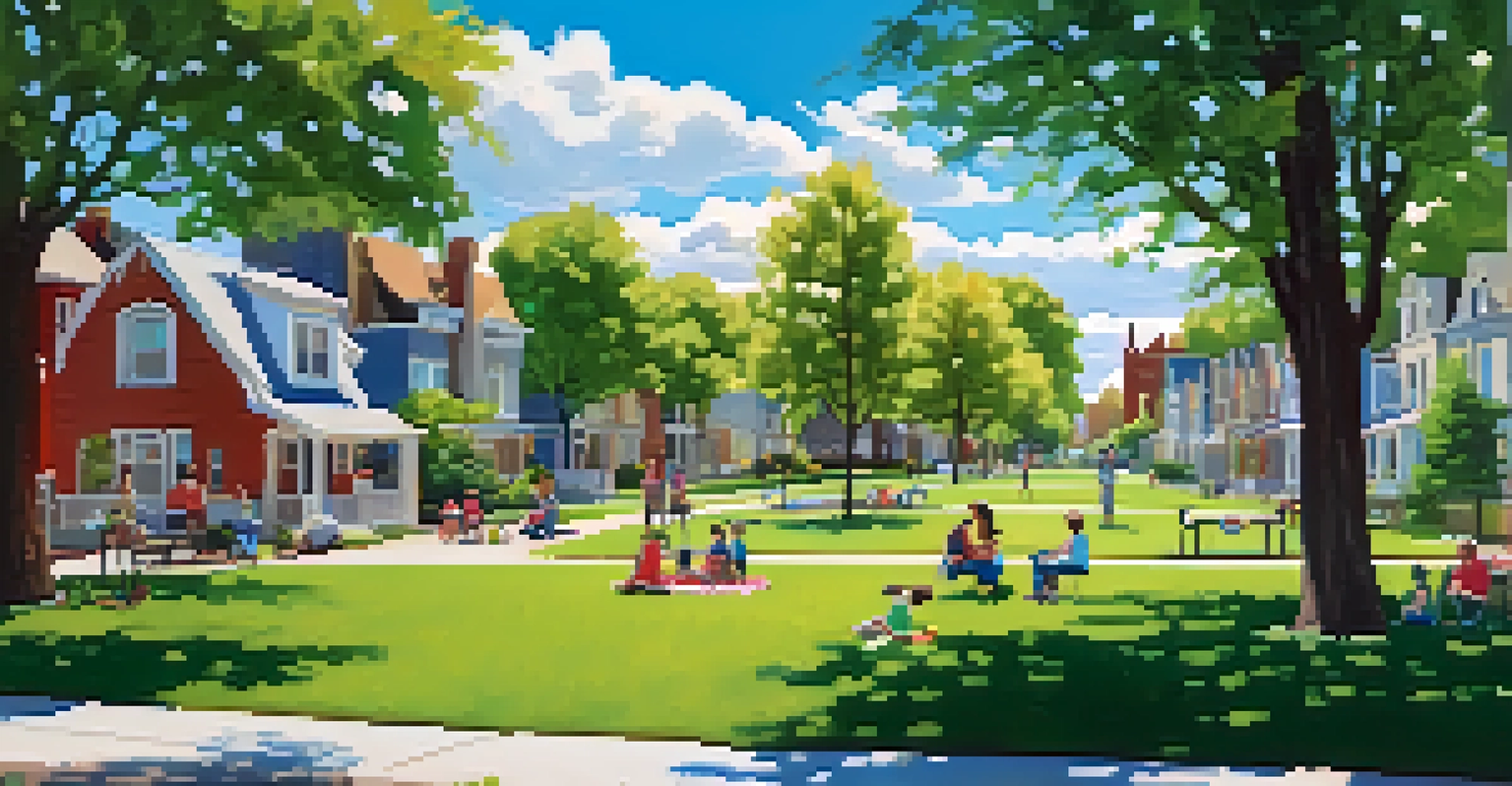 A peaceful park in Sylvan Park with families enjoying outdoor activities and a beautiful landscape.