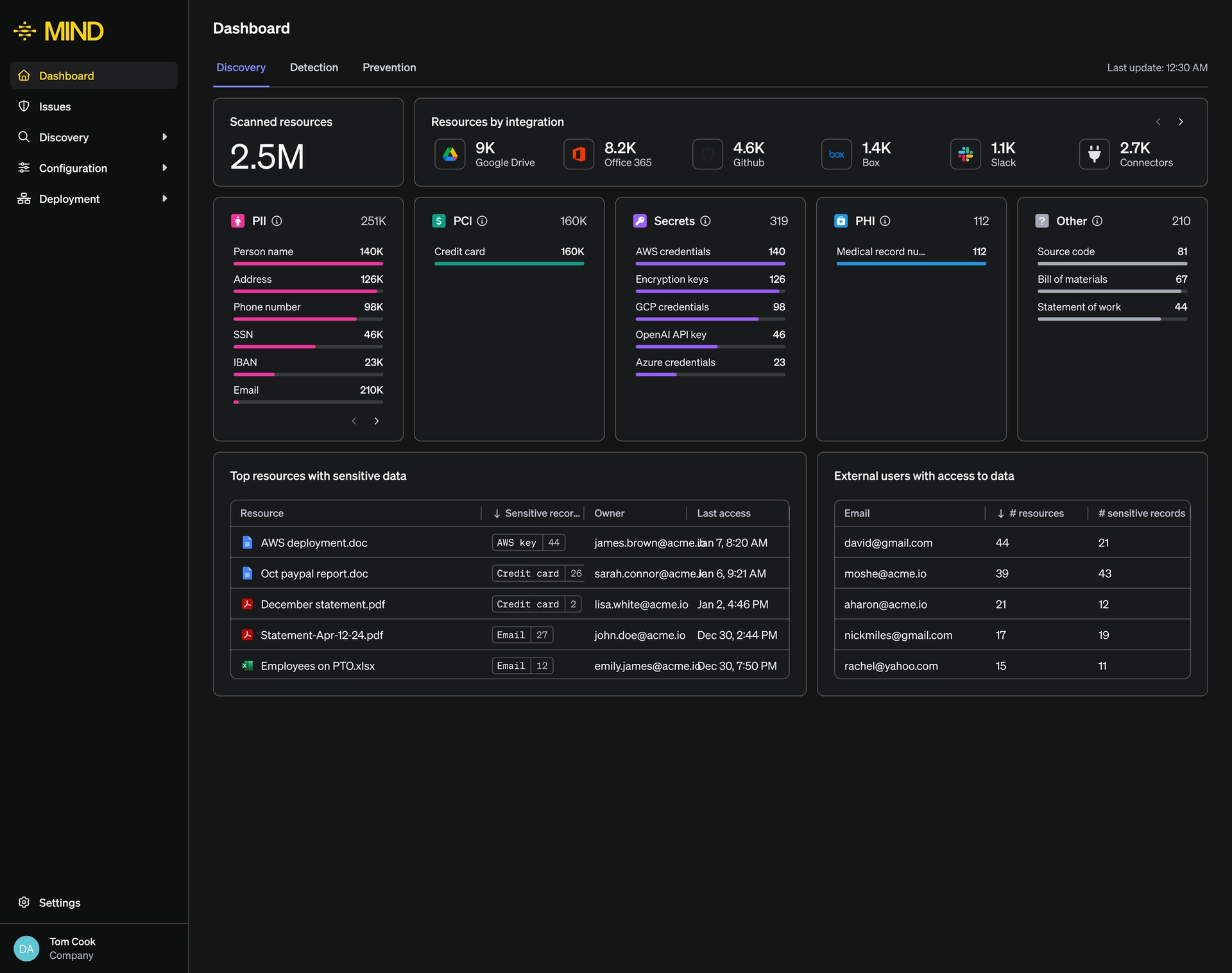 Discovery dashboard dark mode