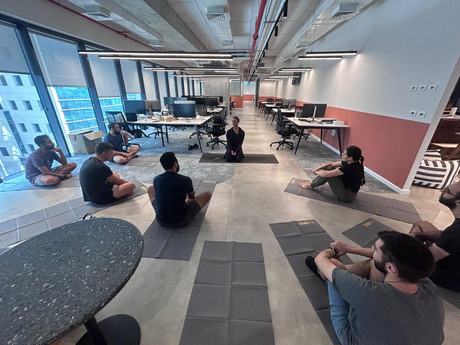 Yoga in the Tel Aviv office