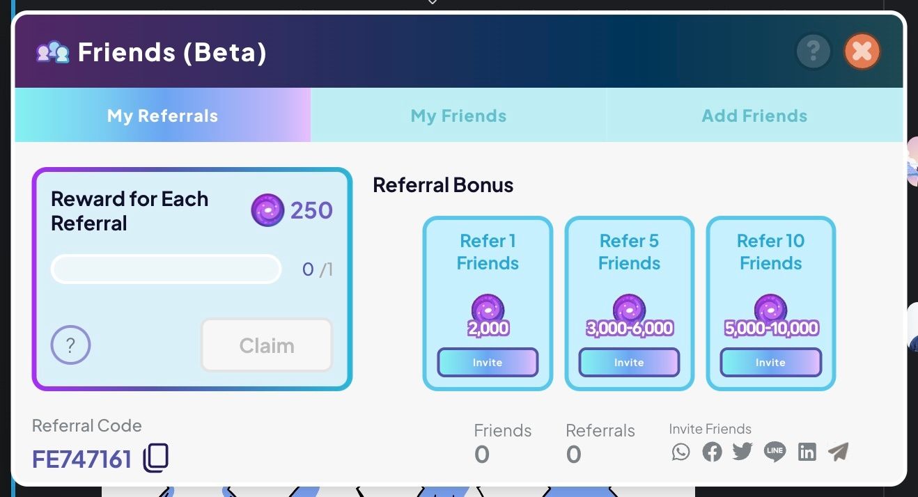 Referral Menu (Friends)