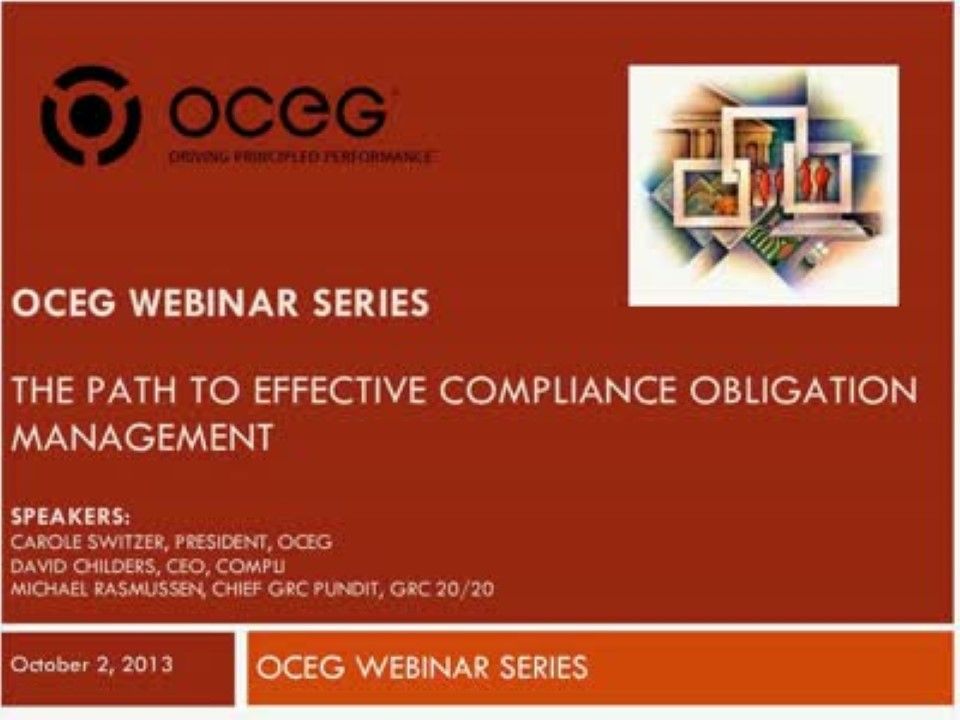 The Path to Effective Compliance Obligation Management - OCEG