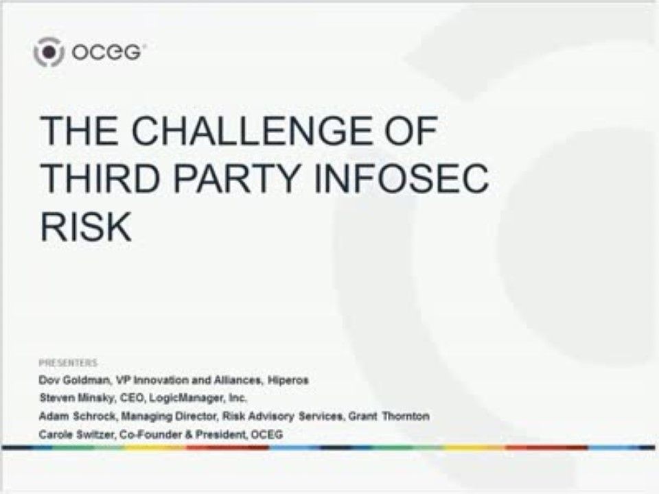 The Challenge of Third Party InfoSec Risk - OCEG