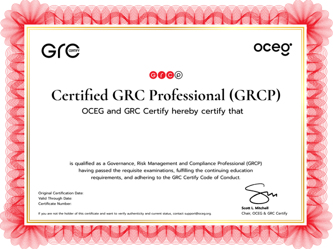 GRC Professional (GRCP™) Certification OCEG