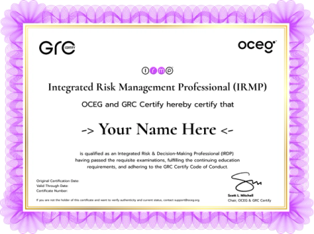 (NEW) Integrated Risk Management Professional (IRMP™) - OCEG